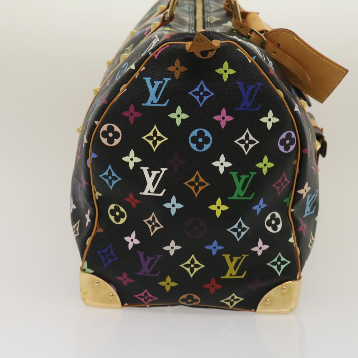 Louis Vuitton Monogram Multicolor Keepall 45 Boston Bag Black M92640 Auth 29945a