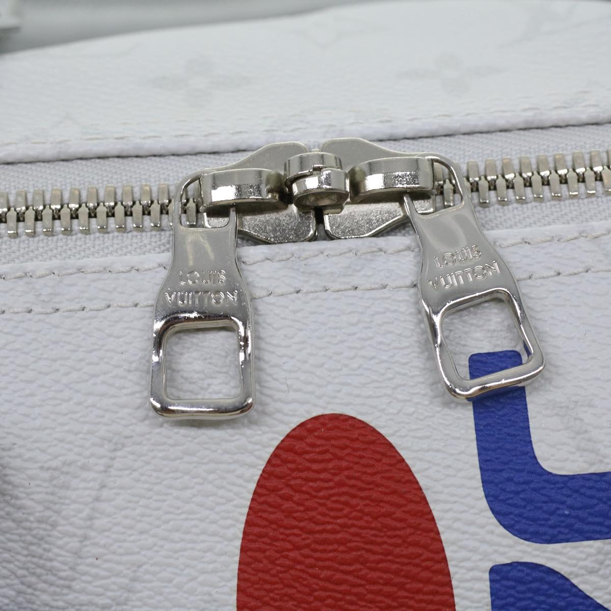 Louis Vuitton Monogram Keepall Bandouliere 50 Boston Bag White M44643 Lv 37882a