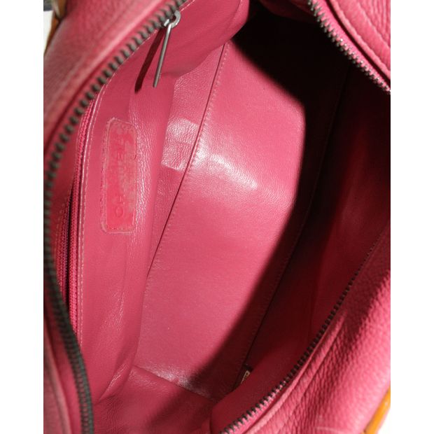 Pink & Brown Quilted Logo Bowler Bag