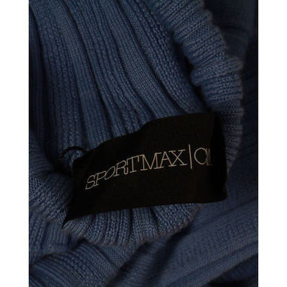 Sportmax Textured Turtleneck Sweater in Blue Wool