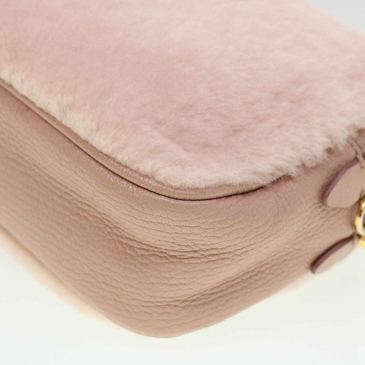 Miu Miu Shoulder Bag Fur Pink Auth 42823a