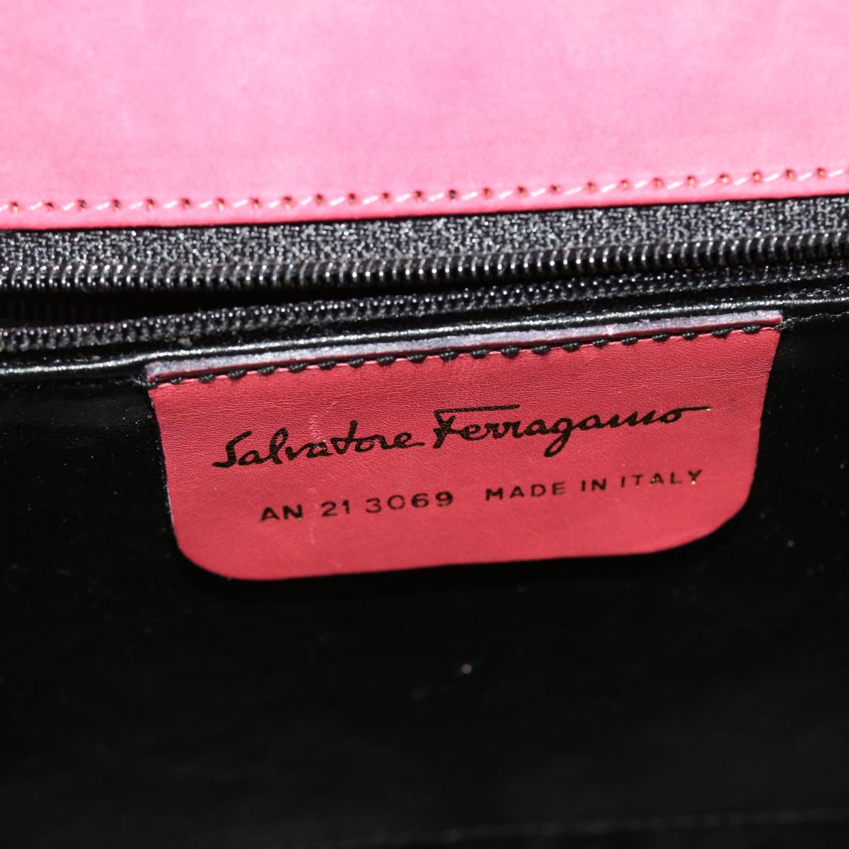 Salvatore Ferragamo Gancini Hand Bag Suede 2way Pink Auth 44996a