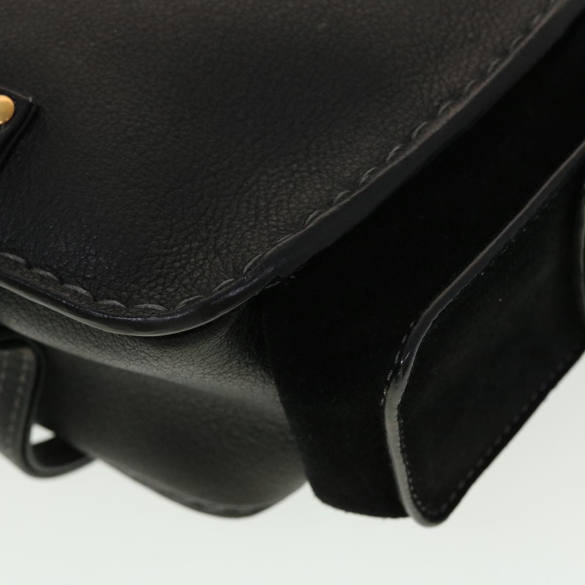 Chloe Shoulder Bag Leather Black Auth 45304