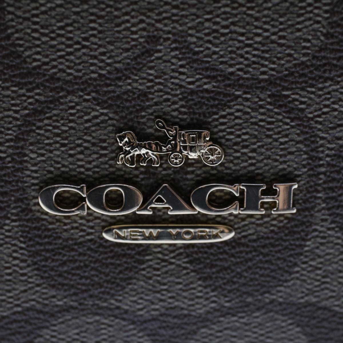 Coach Signature Hand Bag Canvas Pvc Leather 2way Beige Auth 49385