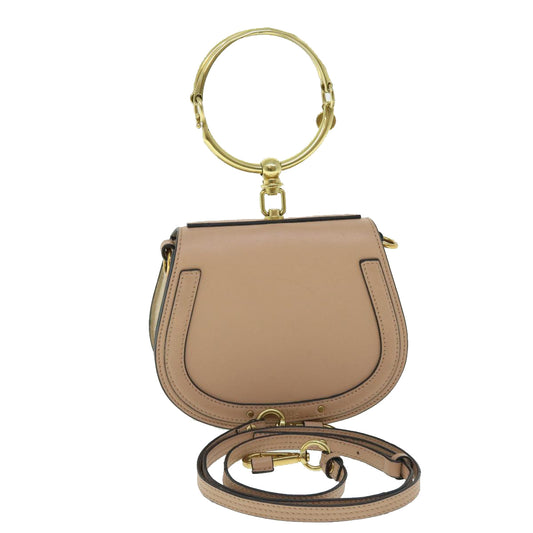 Chloe Small Bracelet Bag Hand Bag Leather 2way Beige Auth 51030