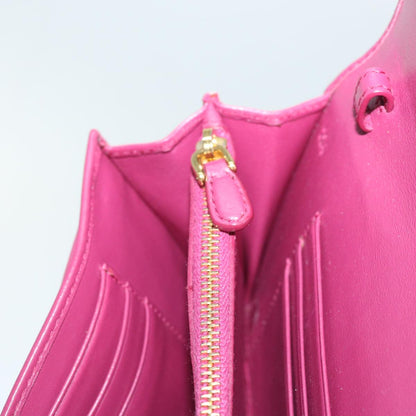 Prada Quilted Shoulder Wallet Nylon Pink Auth 51883