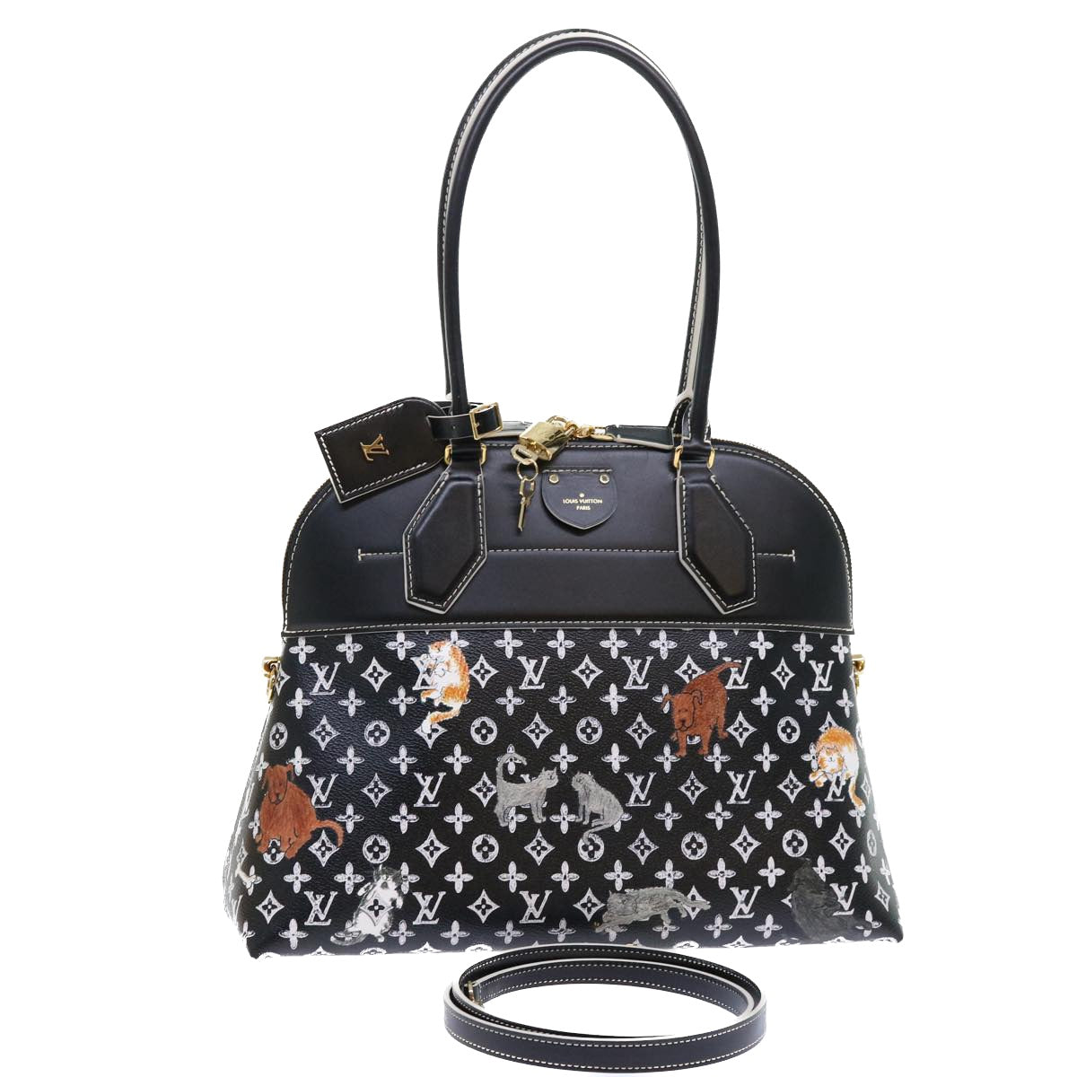 Louis Vuitton Catgram Alma Souple Hand Bag 2way Black M44403 Lv Auth 52542a