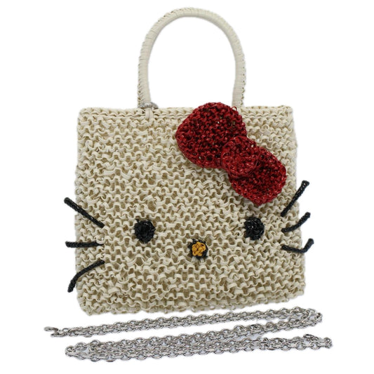 Anteprima Hello Kitty Chain Wire Shoulder Bag Plastic 2way White Red Auth 56580