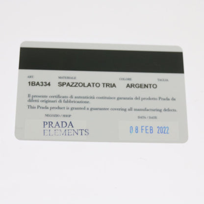 Prada Hand Bag Metallic Leather Silver Auth 59813s