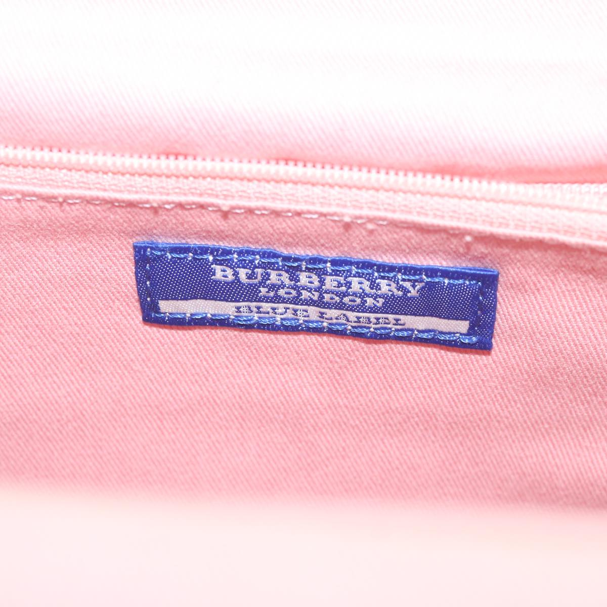 Burberry Nova Check Blue Label Chain Hand Bag Canvas Brown Auth 61800