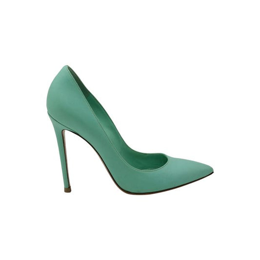Gianvito Rossi Pointed Toe Pumps in Teal Leather
