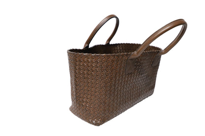 Bottega Veneta Intrecciato Cabat Tote Bag in Brown Nappa Calf Leather
