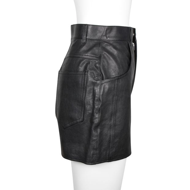 Black Lamb Leather Shorts with Silk Lining