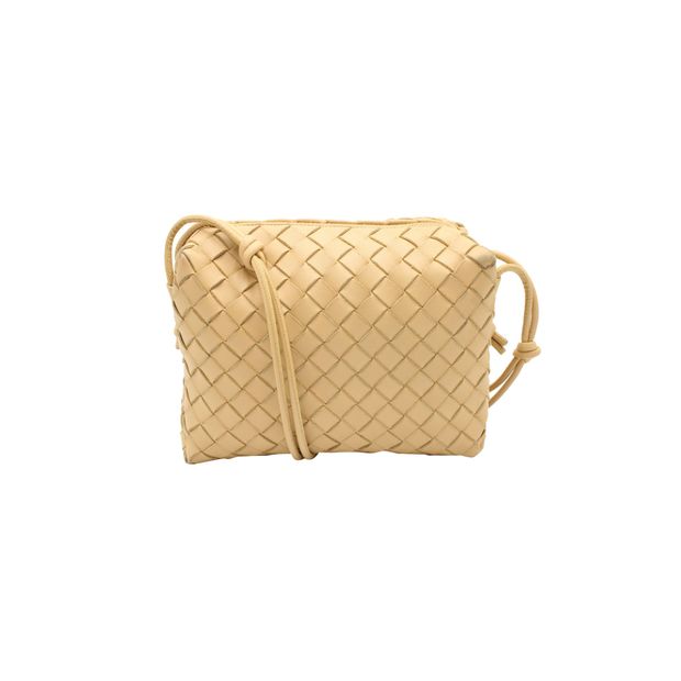 Bottega Veneta Small Loop Camera Bag in 'Almond' Brown Lambskin Leather