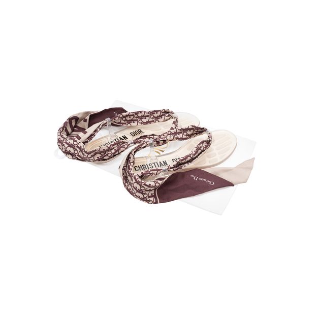 Dior Jelly Kaleidiorscopic Printed Silk Scarf Tie Sandals