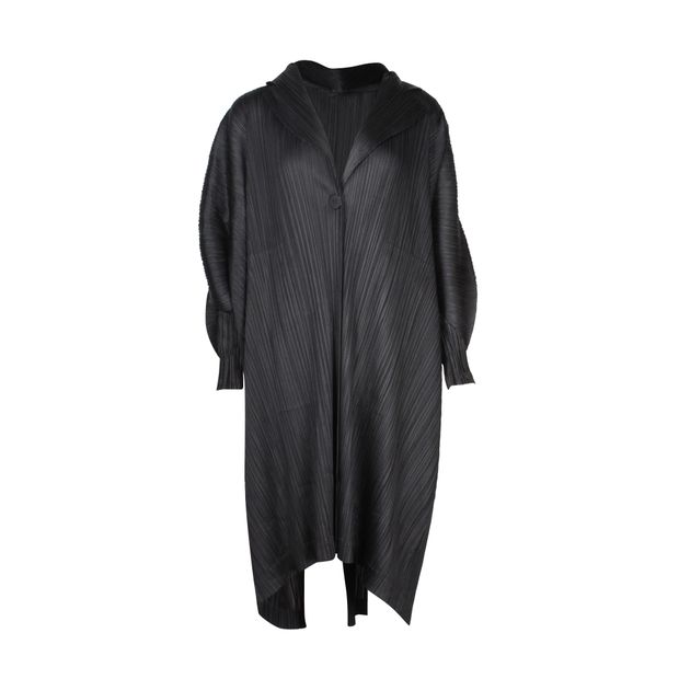 Black Pleated Oversized Coat