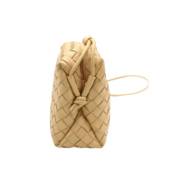 Bottega Veneta Small Loop Camera Bag in 'Almond' Brown Lambskin Leather