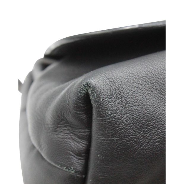 Bottega Veneta Intrecciato Flap Crossbody Bag in Black Leather