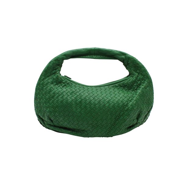 Green Intrecciato Nappa Leather Medium Veneta Hobo Bag