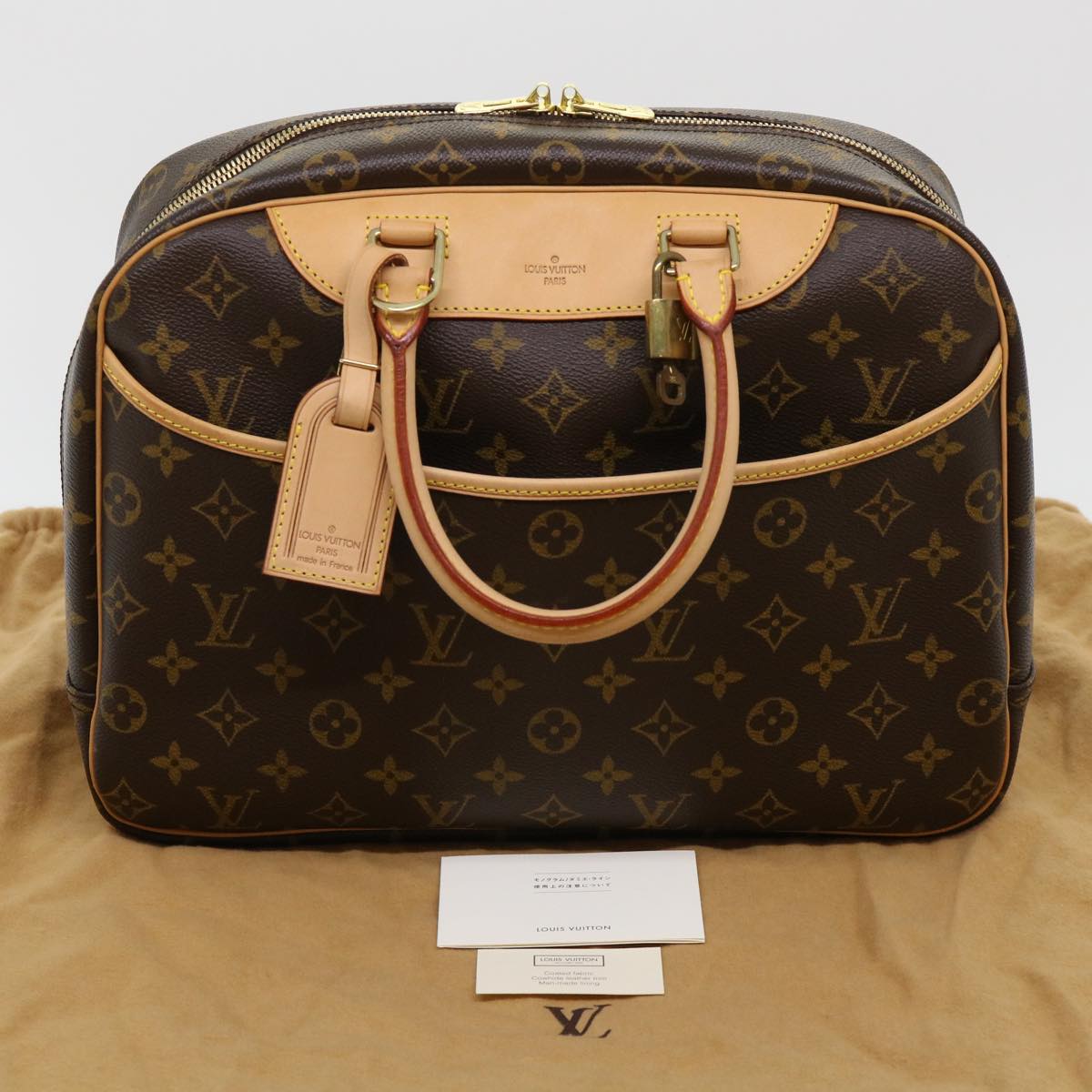 Louis Vuitton Monogram Deauville Hand Bag M47270 Lv Auth Am4015