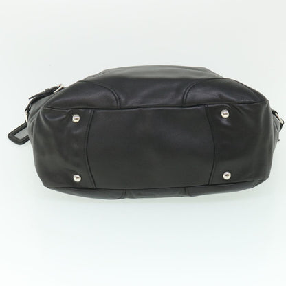 Prada Shoulder Bag Leather Black Auth Am5052