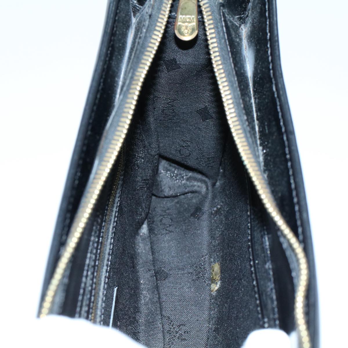 Mcm Vicetos Logogram Shoulder Bag Pvc Leather Black Auth Am5162