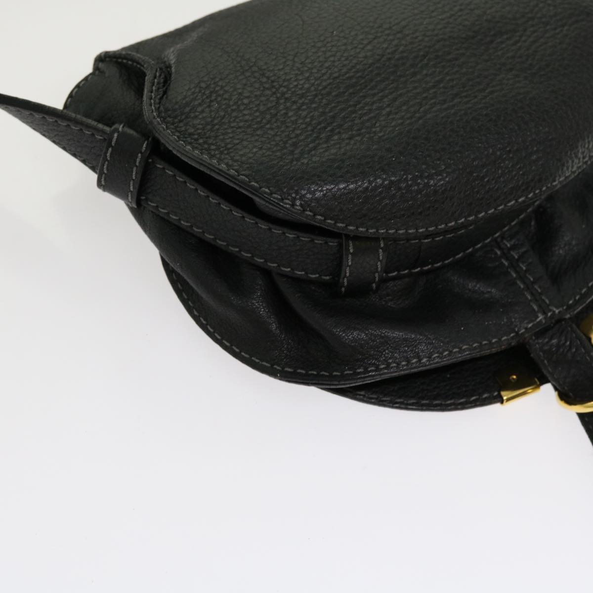 Chloe Mercy Shoulder Bag Leather Black Auth Am5457