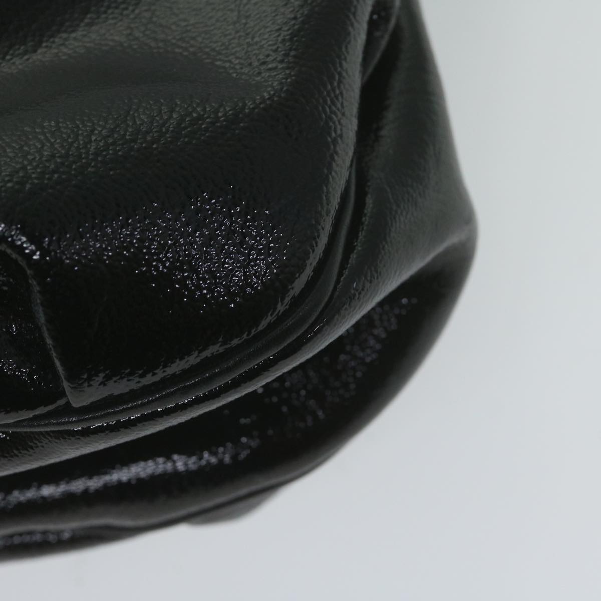 Salvatore Ferragamo Shoulder Bag Patent Leather Black Ee 217805 Auth Ar11049