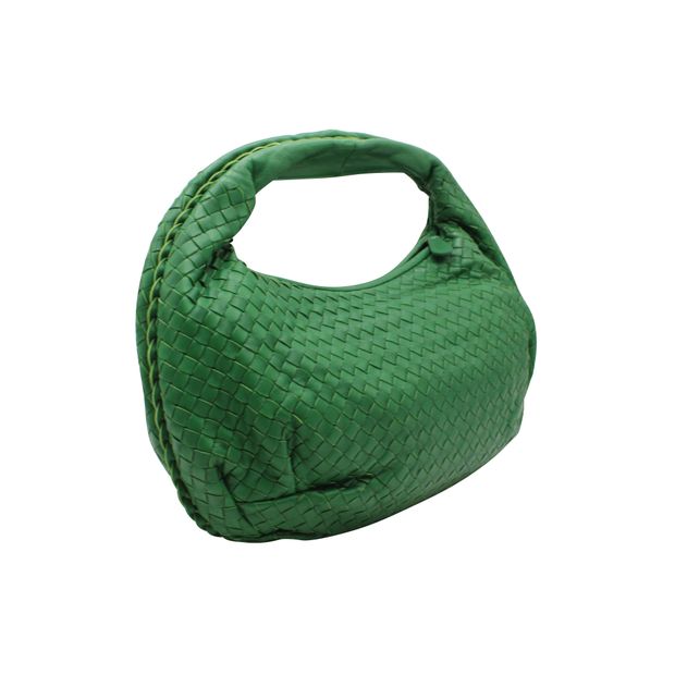 Green Intrecciato Nappa Leather Medium Veneta Hobo Bag