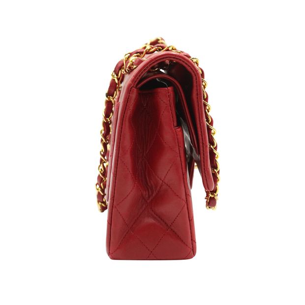 Chanel Classic Double Flap Medium Shoulder Bag in Red Caviar Leather