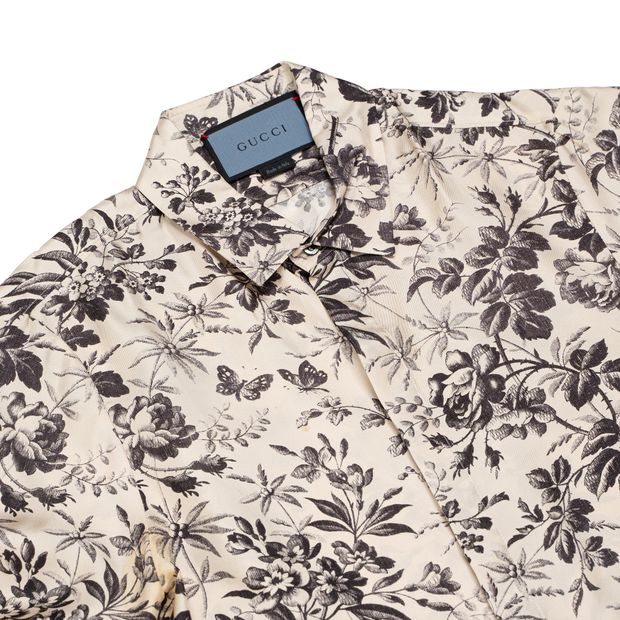 Floral Monochrome Collared Shirt