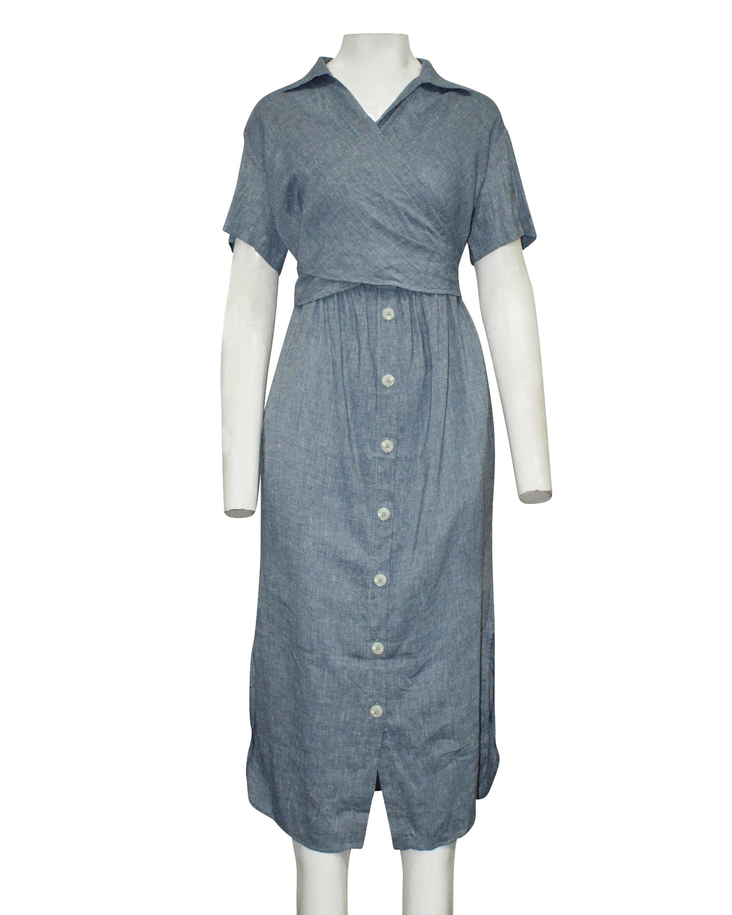 Indigo Blue Off-Shoulder Dress