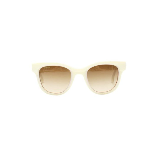 Cream Sunglasses with Brown Lenses