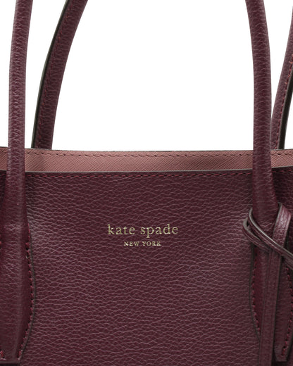 Purple Grained Leather Tote