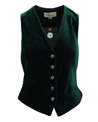 Dark Green Velvet Elegant Vest