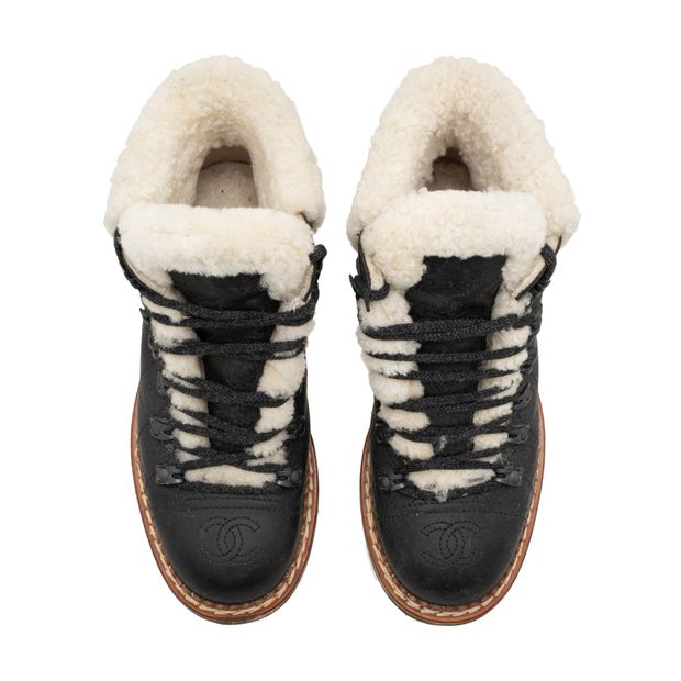 Shearling Lace Up Boots