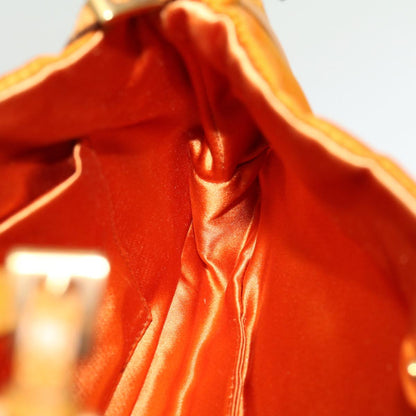 Prada Chain Shoulder Bag Nylon Orange Auth Am2666ga
