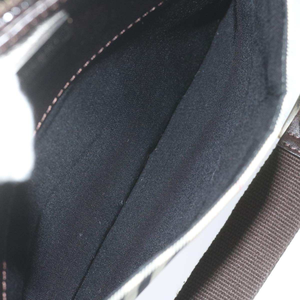 Burberry Nova Check Shoulder Bag Nylon Beige Auth Hk954