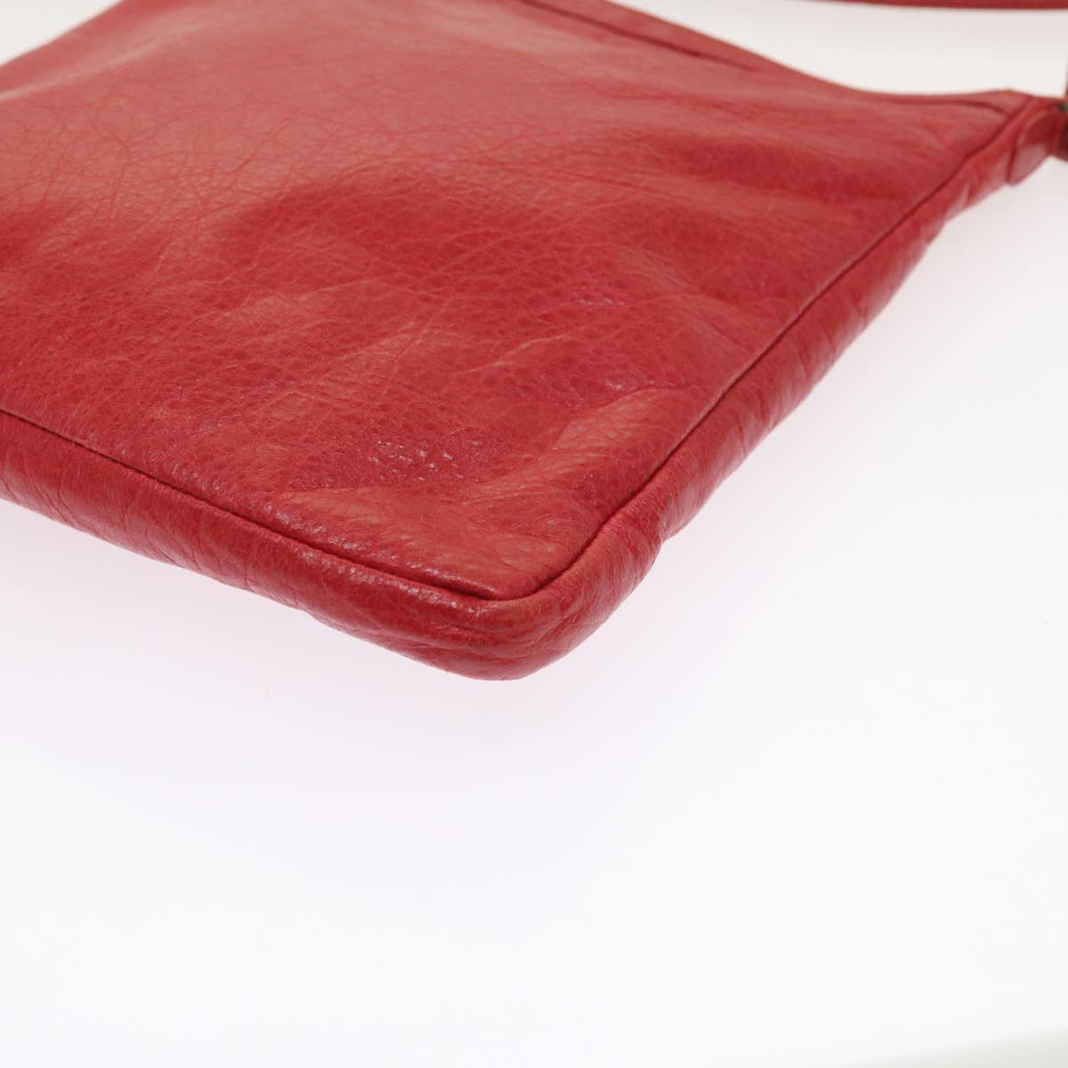 Balenciaga Shoulder Bag Leather Red 310250 Auth Ki3496