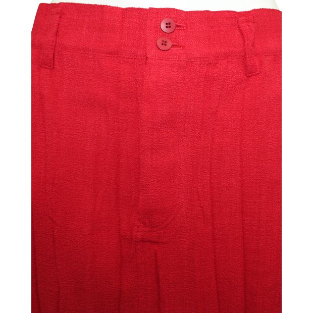 ISSEY MIYAKE Vintage Red Pleated Mini Skirt