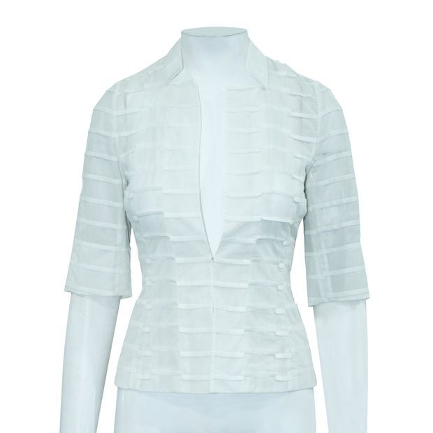Akris White Textured Cotton Jacket