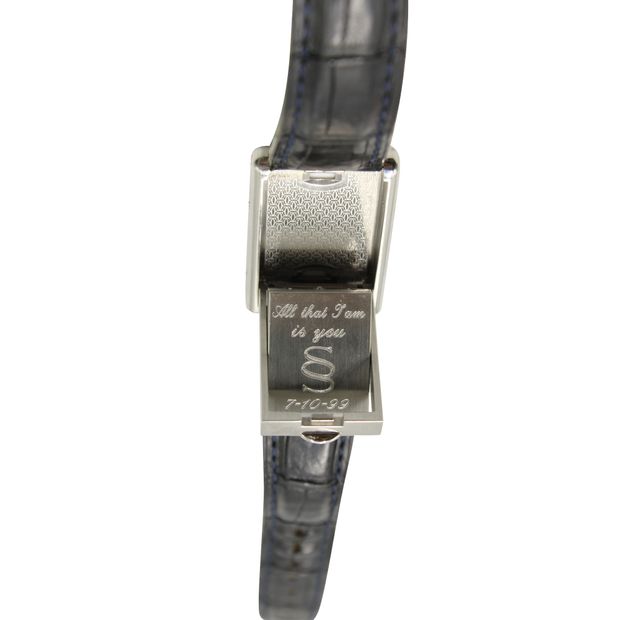 Cartier Sapphire Tank Basculante Watch In Stainless Steel