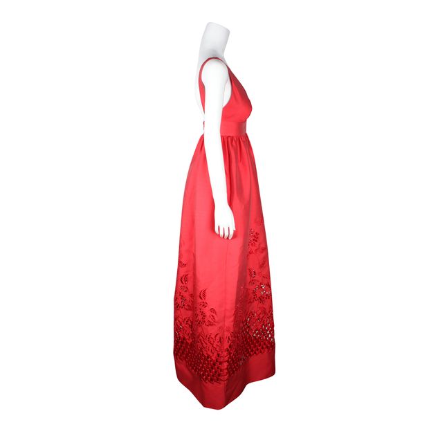 Temperley London Red Halter Neck Long Dress
