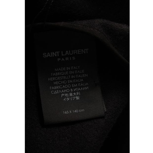Saint Laurent Tasseled Poncho in Black Cashmere