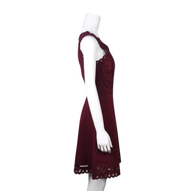 CONTEMPORARY DESIGNER Burgundy Lace Dress