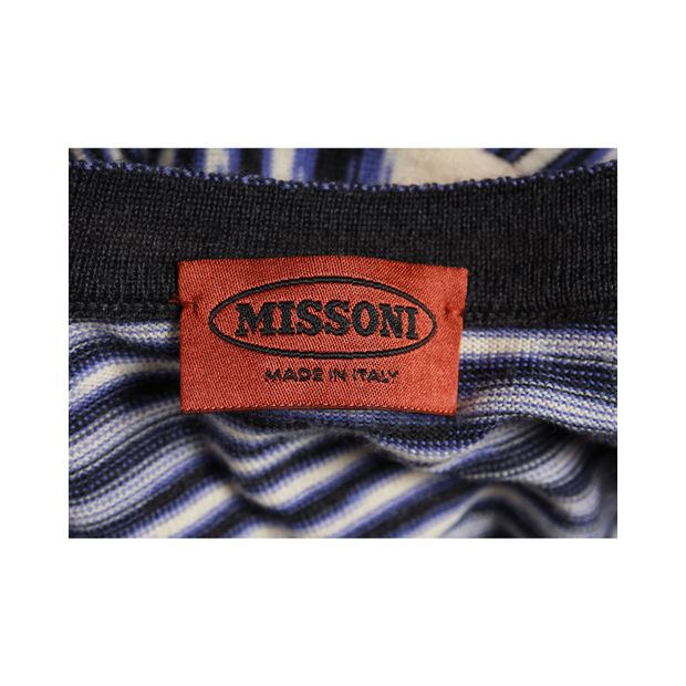 Mission Striped Button-Up Cardigan w/ Pocket in Multicolor Wool