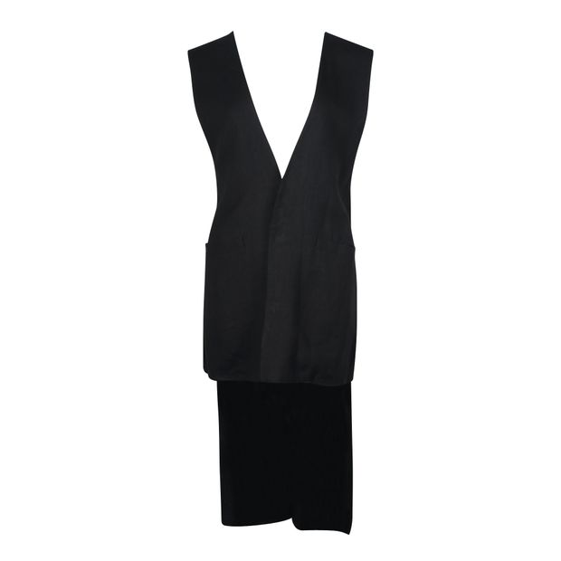 CONTEMPORARY DESIGNER Black Linen Vest