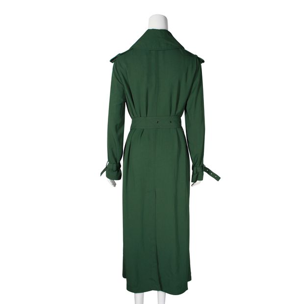 Acne Studios Lucie Emerald Green Double Breasted Trench Coat