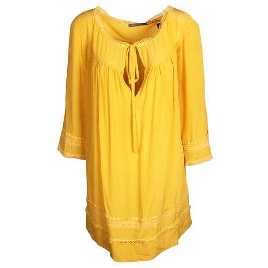 ALBERTA FERRETTI Yellow Silk Mini Dress
