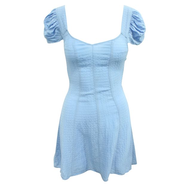 REFORMATION Indigo Blue Mini Dress with Back Tie
